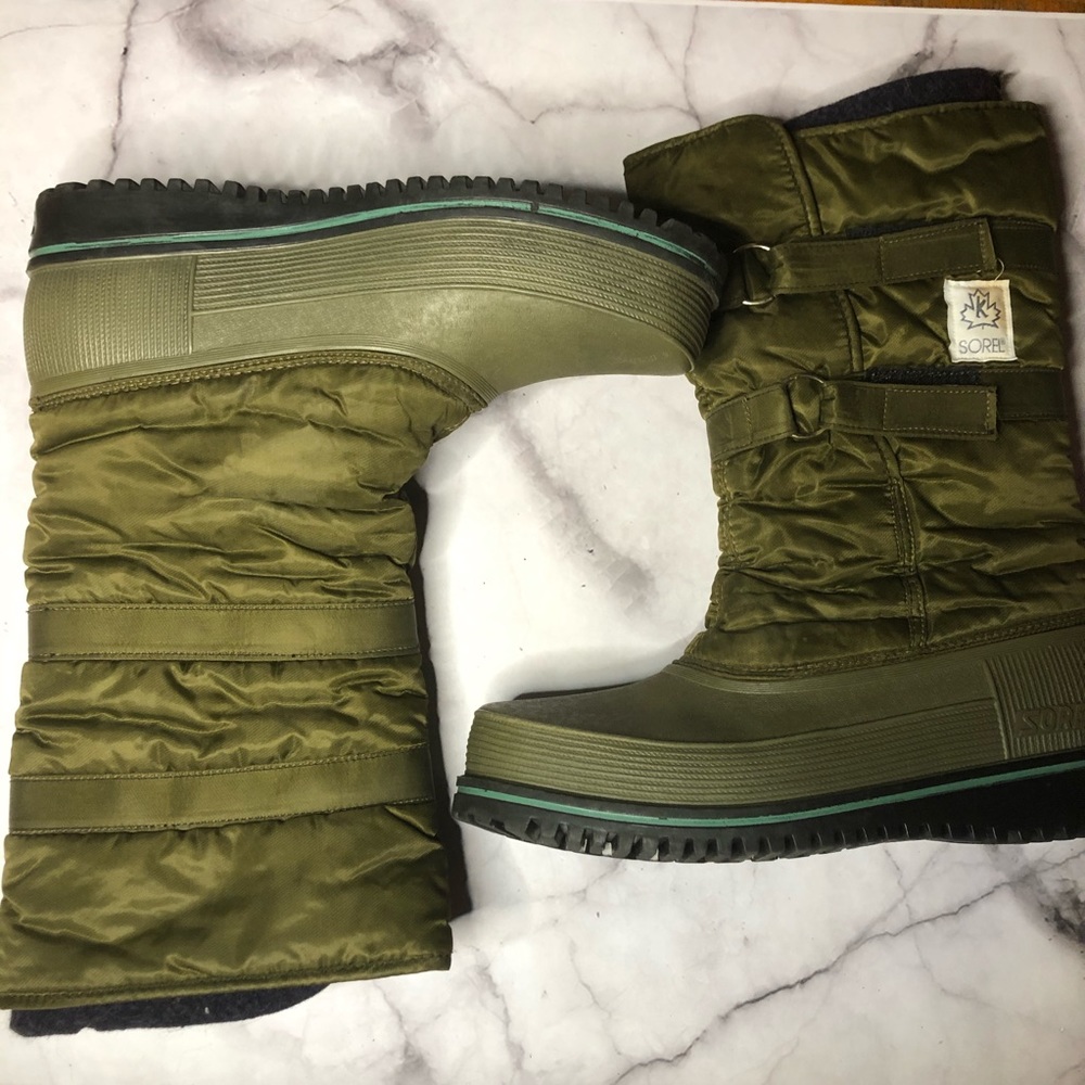 Sorel men’s winter Boots Olive extreme weather 10